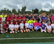 The teams taking part in the charity football match